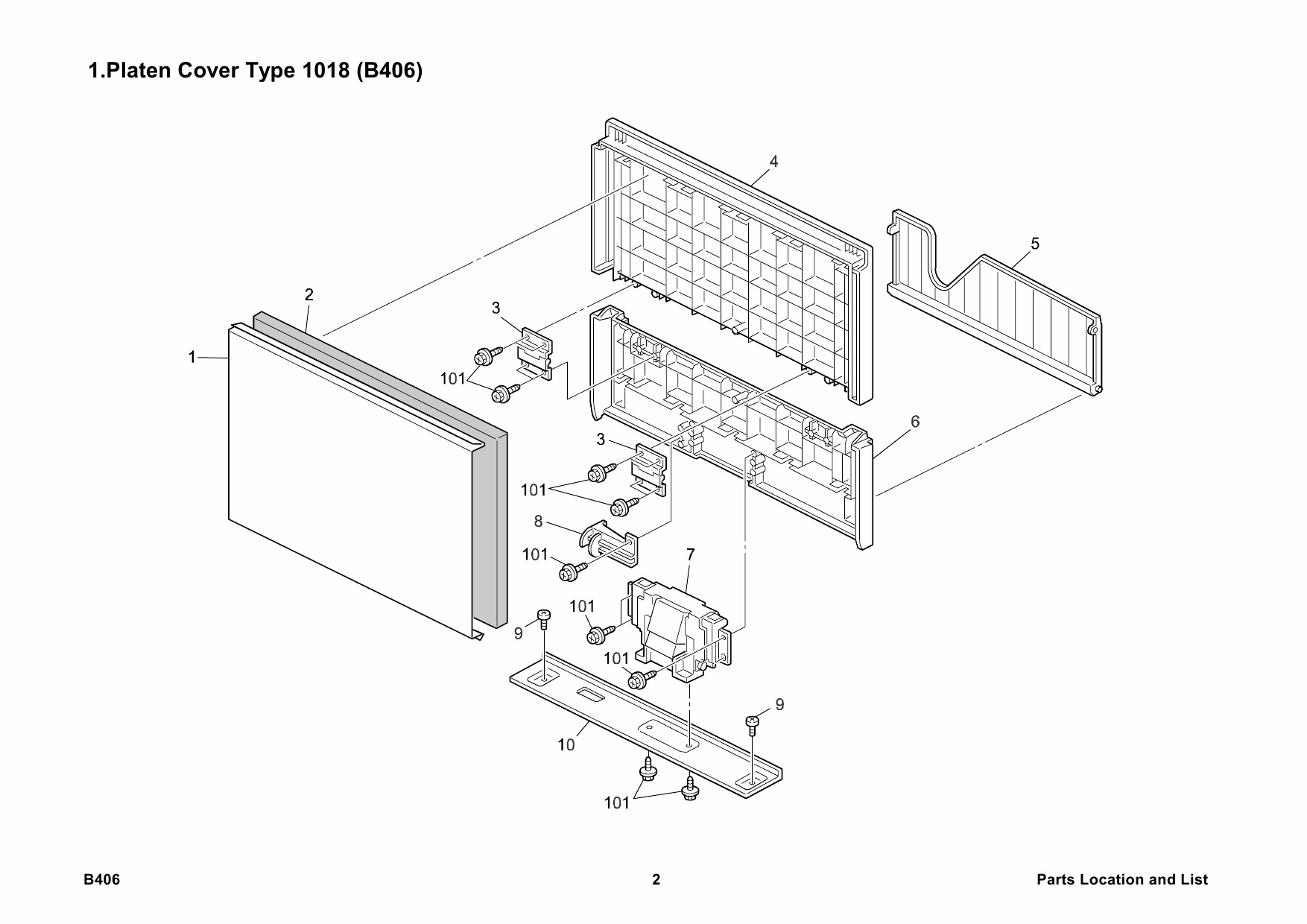 RICOH Options B406 PLATEN-COVER-TYPE Parts Catalog PDF download-4